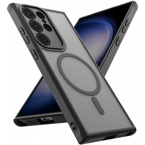 MagSafe Alogy Ring Mag Clear Case pro Samsung Galaxy S23 Ultra Qi Chargers Black