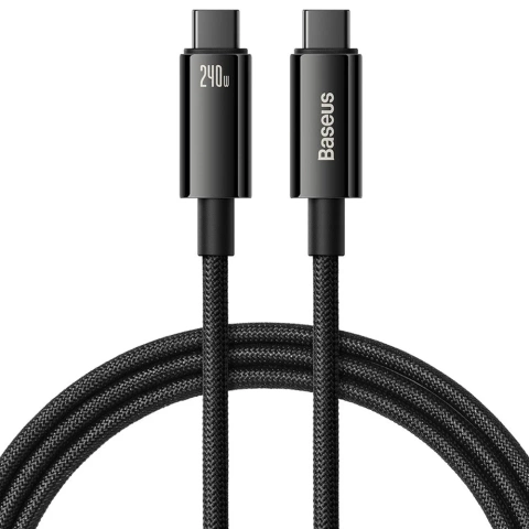 USB C - USB C kabel 480Mb/s 240W 1m Baseus Tungsten Gold CAWJ040101 - černý