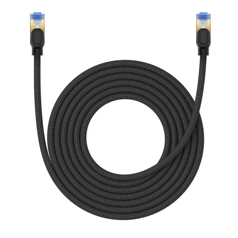Baseus rychlý internetový kabel RJ45 cat.7 10Gbps 5m opletený černý