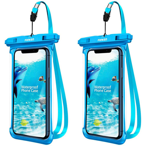 2x Fonken Waterproof Waterproof Phone Case Universal IPX8 to 6.5 Blue