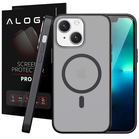 Alogy MagMat matné pouzdro na telefon pro MagSafe ochranný kryt pro Apple iPhone 14 Plus černé sklo
