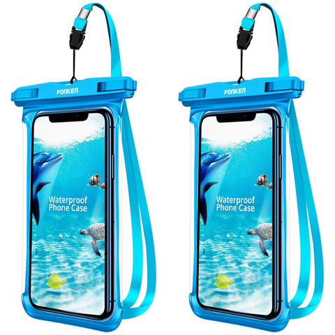 2x Fonken Waterproof Waterproof Phone Case Universal IPX8 to 6.5 Blue