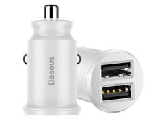 Autonabíječka Baseus Grain 2x USB 5V 3.1A bílá