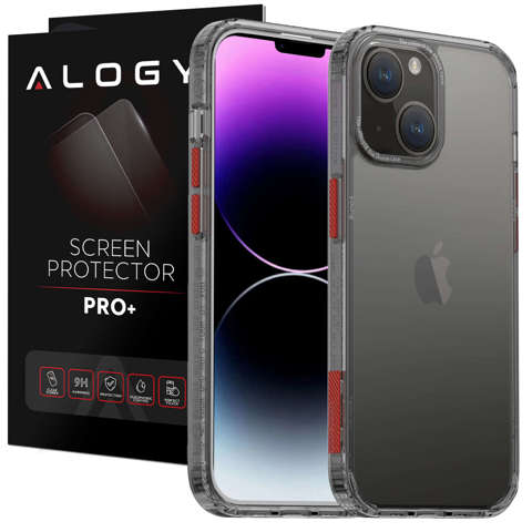 Alogy Protective Case Ochranný kryt pro Apple iPhone 14 Black and Clear Glass