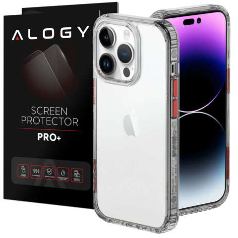 Alogy Protective Case Ochranný kryt pro Apple iPhone 14 Pro Max Black and Clear Glass