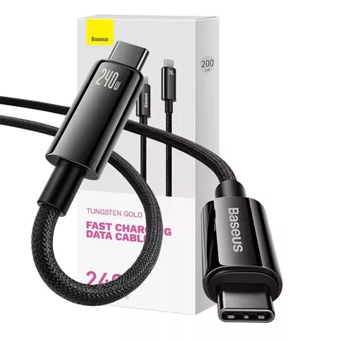 Baseus Tungsten Gold 240W kabel USB-C na USB-C 2 m (černý)