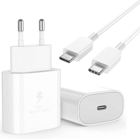 Nástěnná nabíječka 3,6A 25W rychlé napájení PD USB-C Type-C Jeden bílý kabel USB-C