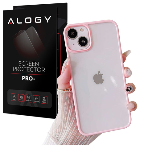 Ochranné pouzdro Alogy Hybrid Candy Case pro Apple iPhone 13 růžové-průhledné sklo