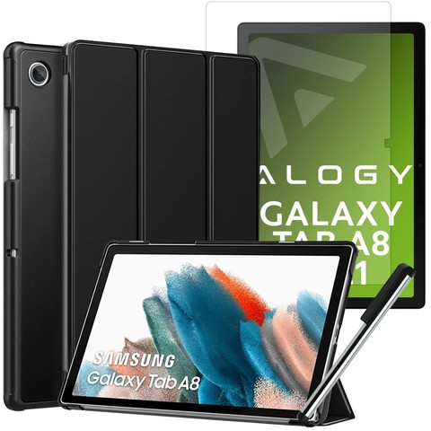 Pouzdro Alogy Book Cover Case pro Samsung Galaxy Tab A8 2021 SM-X200 / SM-X205 černé foliové pero