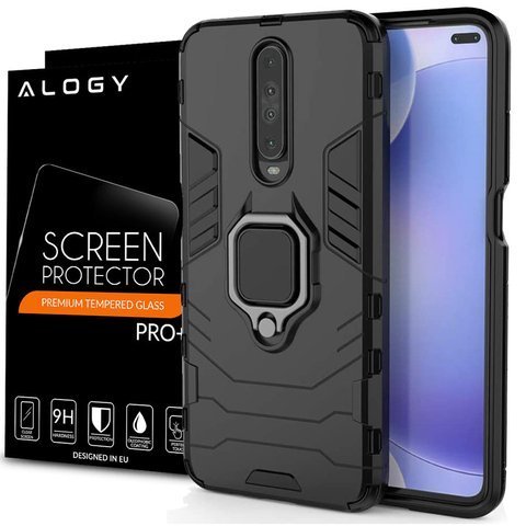 Pouzdro Alogy Stand Ring Armor pro Xiaomi Poco X2 black Glass