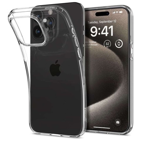 Pouzdro pro iPhone 15 Pro Spigen Liquid Crystal Case, ochranné pouzdro na telefon Crystal Clear Glass