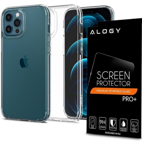 Spigen Ultra Hybrid Case pro Apple iPhone 12/12 Pro 6.1 Crystal Clear Alogy Glass