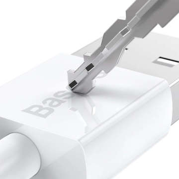 1m Baseus Špičkový kabel odolný USB na micro USB 2A kabel Bílý