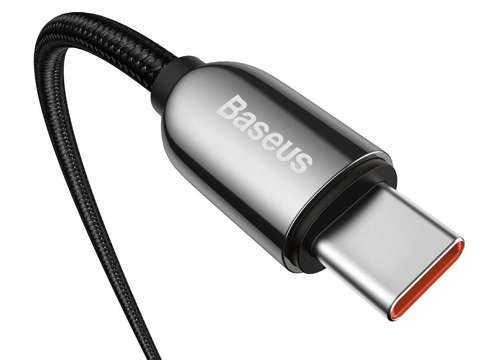 1m Baseus kabel USB-C kabel typu C s PD 5A 100W Černý měřič proudu