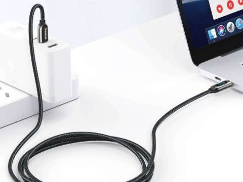 1m Baseus kabel USB-C kabel typu C s PD 5A 100W Černý měřič proudu