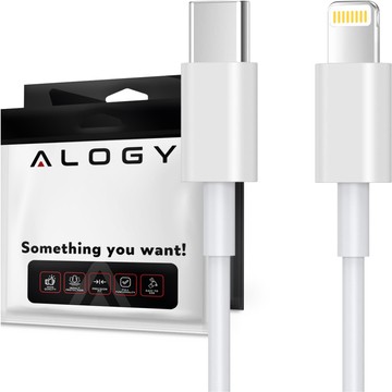 1m USB-C to Lightning kabel Alogy Fast Charge iPhone nabíjecí kabel 20W bílý