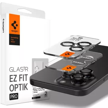 2 x Spigen Optik.TR "Ez Fit" chránič fotoaparátu pro iPhone 14 Pro / Pro Max / 15 Pro / Pro Max Crystal Clear