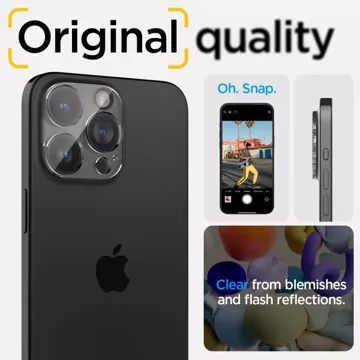 2 x Spigen Optik.TR "Ez Fit" chránič fotoaparátu pro iPhone 14 Pro / Pro Max / 15 Pro / Pro Max Crystal Clear