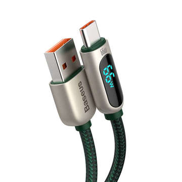 2m Baseus Display Fast Charging USB-A to USB-C 66W kabel, 2m display Green