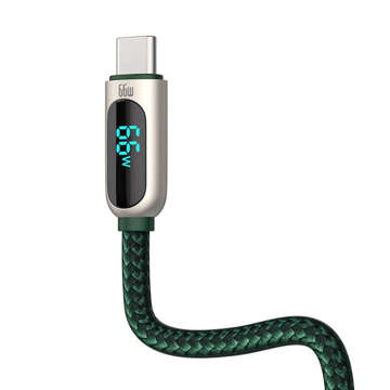 2m Baseus Display Fast Charging USB-A to USB-C 66W kabel, 2m display Green