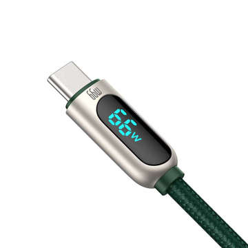 2m Baseus Display Fast Charging USB-A to USB-C 66W kabel, 2m display Green