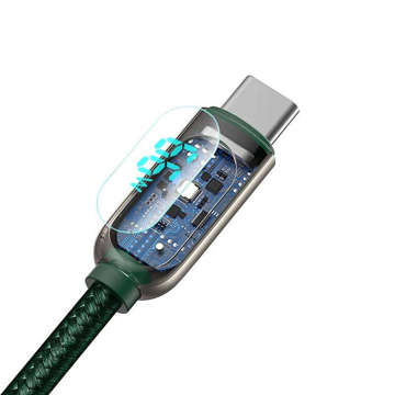 2m Baseus Display Fast Charging USB-A to USB-C 66W kabel, 2m display Green