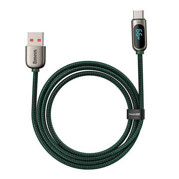 2m Baseus Display Fast Charging USB-A to USB-C 66W kabel, 2m display Green