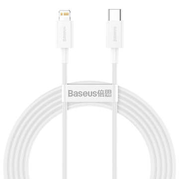 2m Baseus Superior kabel silný USB-C Type C to Lightning PD 20W kabel Bílý