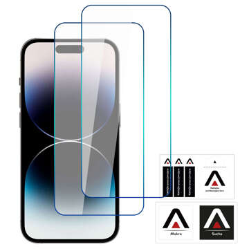 2x 9H tvrzené sklo pro iPhone 15 / 15 Pro Alogy Screen Protector PRO