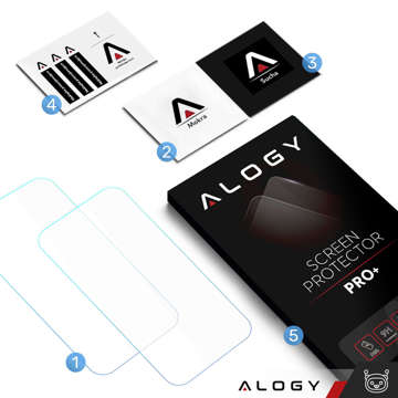 2x 9H tvrzené sklo pro iPhone 15 / 15 Pro Alogy Screen Protector PRO