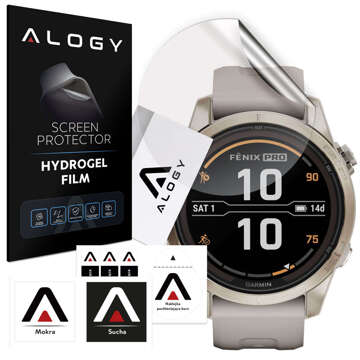 2x Alogy Hydrogel Hydrogel ochranná fólie pro chytré hodinky pro Garmin Fenix ​​​​7s Pro