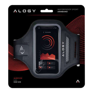 2x Alogy Waterproof Sport ArmBand Běžecké pouzdro Vodotěsný náramek pro telefon 6,7" černý