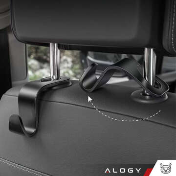 2x Držák věšáku háček do auta pro opěrku hlavy auto organizér háček Alogy Car Black