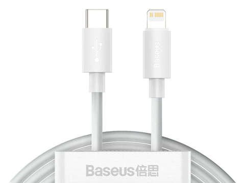 2x Kabel 1,5 m Baseus propojovací USB-C Type C do Lightning PD 20W bílý