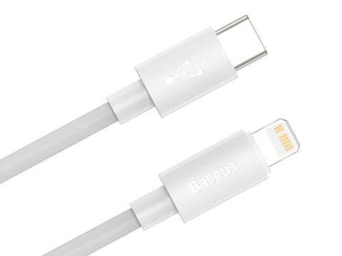 2x Kabel 1,5 m Baseus propojovací USB-C Type C do Lightning PD 20W bílý