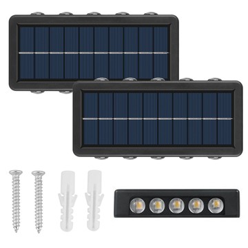 2x Solární nástěnné svítidlo Alogy Solar Lamp venkovní IP65 2V fasádní s čidlem soumraku 10 LED