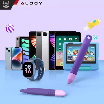 2x Stylus Kapacitní dotykové pero pro telefon Tablet Alogy Stylus Pen pro děti 10 cm fialové