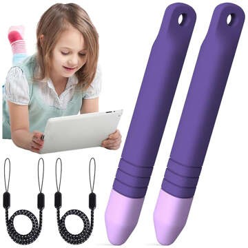 2x Stylus Kapacitní dotykové pero pro telefon Tablet Alogy Stylus Pen pro děti 10 cm fialové