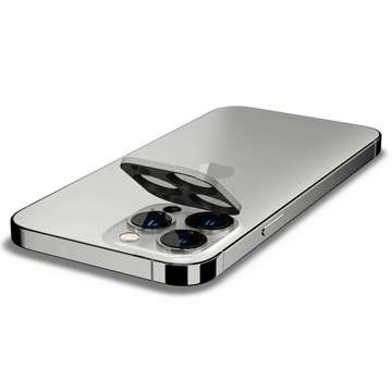 2x chránič fotoaparátu Oslona Spigen Optik.TR pro Apple iPhone 13 Pro/ 13 Pro Max Silver