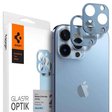 2x kryt objektivu fotoaparátu Spigen Optik.TR chránič fotoaparátu pro iPhone 13 Pro / 13 Pro Max Sierra Blue