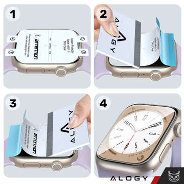 2x ochranná fólie Alogy Hydrogel na chytré hodinky pro Apple Watch 8 45 mm