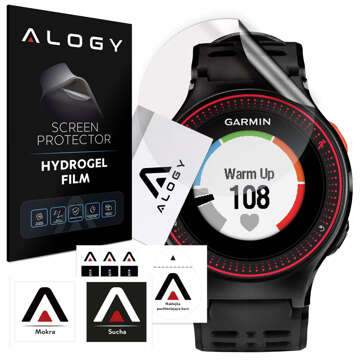 2x ochranná fólie na chytré hodinky Alogy Hydrogel pro Garmin Forerunner 225