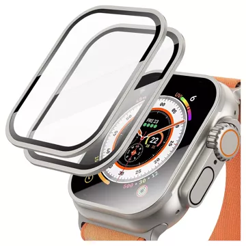 2x rámeček z tvrzeného skla pro Apple Watch Ultra / Ultra 2 49mm ochrana obrazovky Alogy Protector 9H Titanum