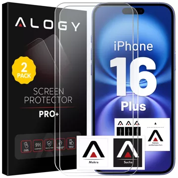 2x tvrzené sklo pro Apple iPhone 16 Plus Screen Protector 9H Alogy Heavy Pro™️ [2ks]