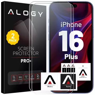 2x tvrzené sklo pro Apple iPhone 16 Plus Screen Protector 9H Alogy Heavy Pro™️ [2ks]