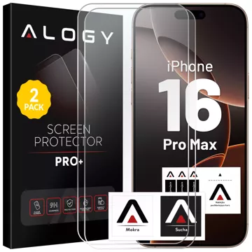 2x tvrzené sklo pro Apple iPhone 16 Pro Max Screen Protector 9H Alogy Heavy Pro™️ [2ks]