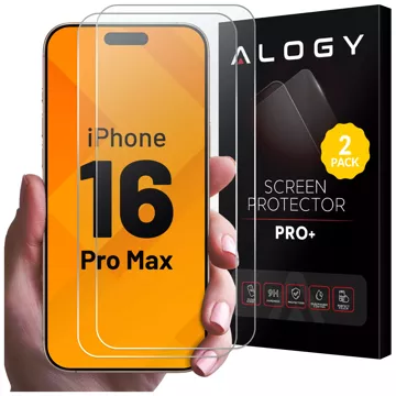 2x tvrzené sklo pro Apple iPhone 16 Pro Max Screen Protector 9H Alogy Heavy Pro™️ [2ks]