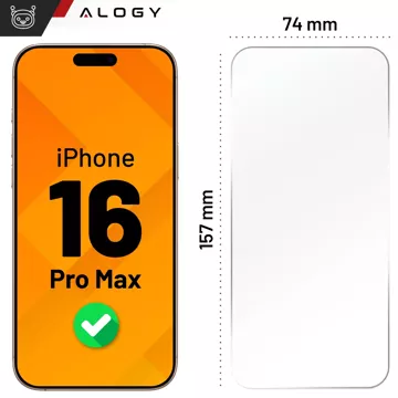 2x tvrzené sklo pro Apple iPhone 16 Pro Max Screen Protector 9H Alogy Heavy Pro™️ [2ks]