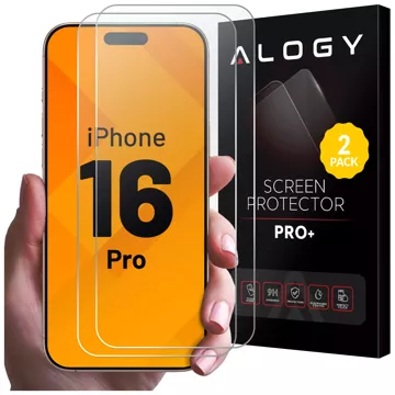 2x tvrzené sklo pro Apple iPhone 16 Pro Screen Protector 9H Alogy Heavy Pro™️ [2ks]