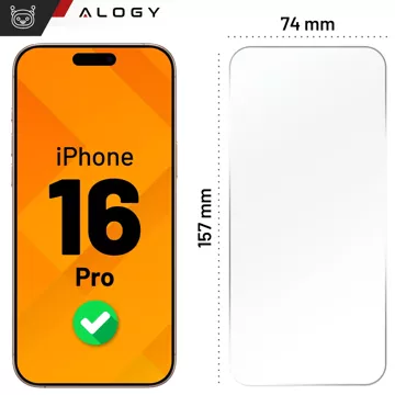 2x tvrzené sklo pro Apple iPhone 16 Pro Screen Protector 9H Alogy Heavy Pro™️ [2ks]